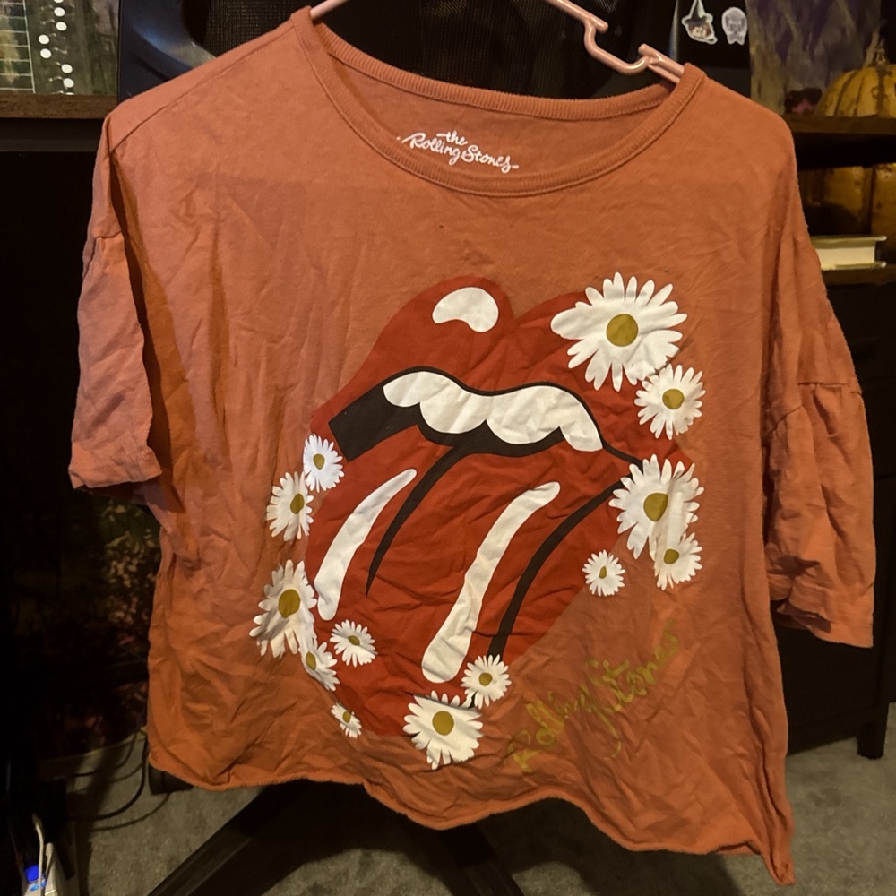 The Rolling Stones Red Tee with Daisy Accents